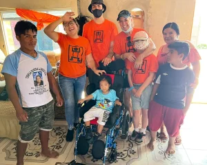 5 Project Manager, Hedu, and Physiotherapist, Claudia, delivering life boxes to our families